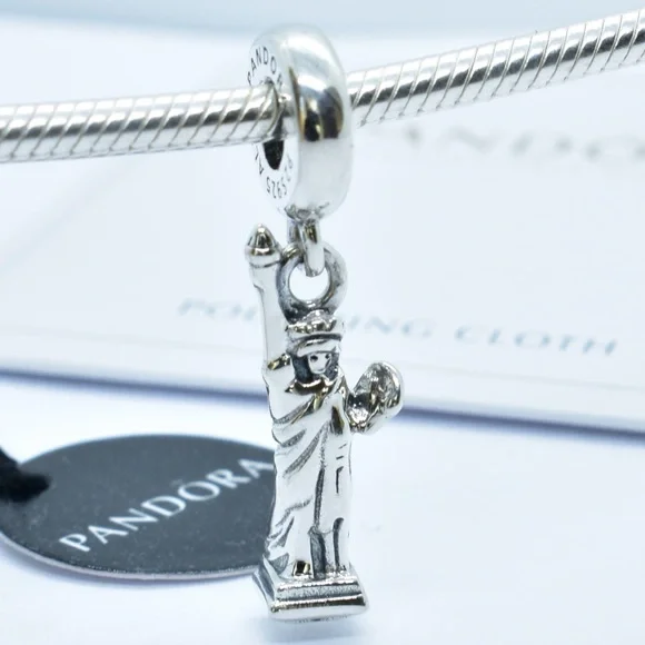 Pandora New York Statue of Liberty Dangle Charm 925 Ale Silver #212 - Picture 1 of 5